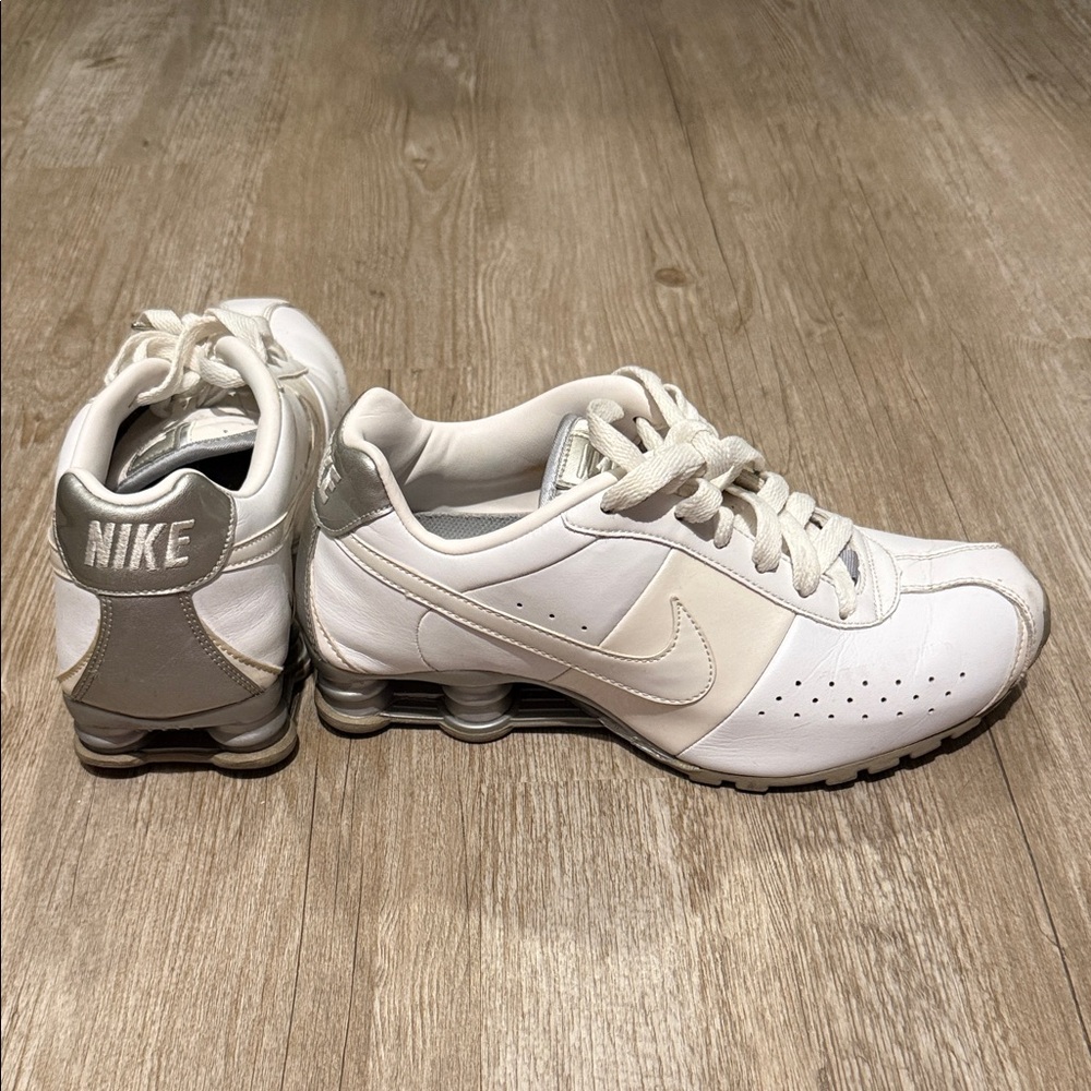 Nike White and silver Athletic Shoes